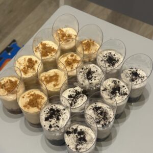 biscoff and Oreo cheesecake shooters